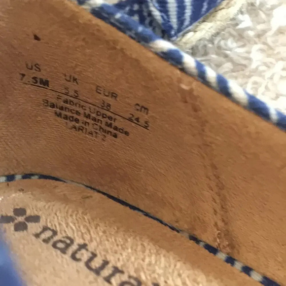 Naturalizer women's wedge open toe shoes blue 7.5 - Picture 6 of 8